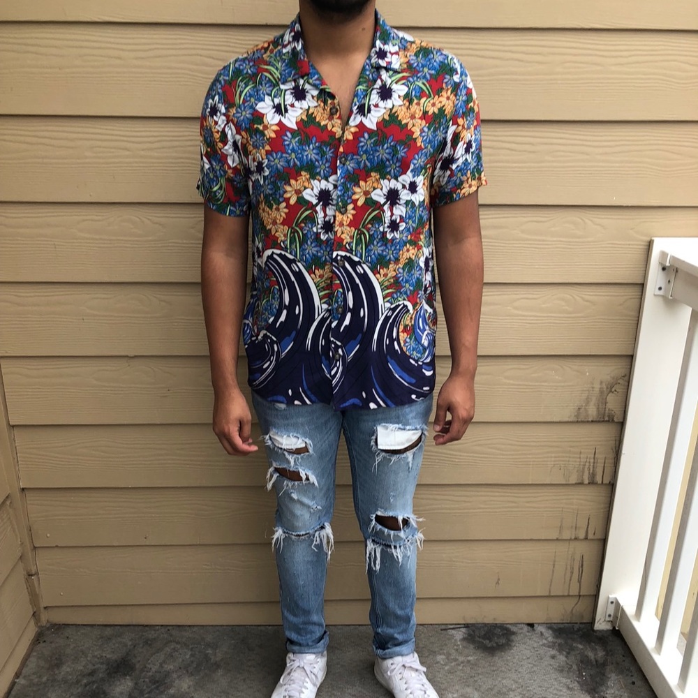 Topman Floral Button Down